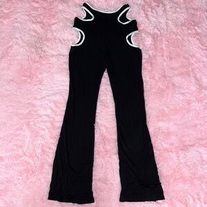 Elegant Black Cutout Pants